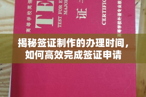 九江揭秘签证制作的办理时间，如何高效完成签证申请