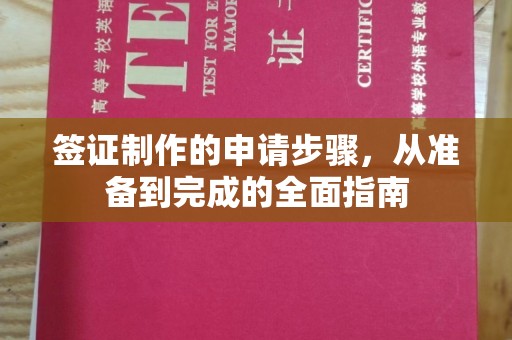 九江签证制作的申请步骤，从准备到完成的全面指南