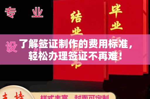 九江了解签证制作的费用标准，轻松办理签证不再难！