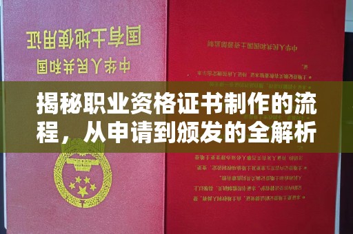 九江揭秘职业资格证书制作的流程，从申请到颁发的全解析